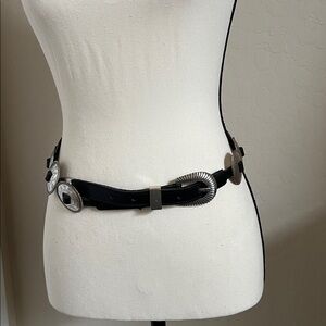 Tony Lama Black and Silver Women's Belt